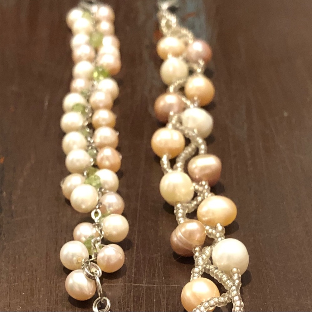 (Set of 2) Freshwater Pearl Bracelets 7”